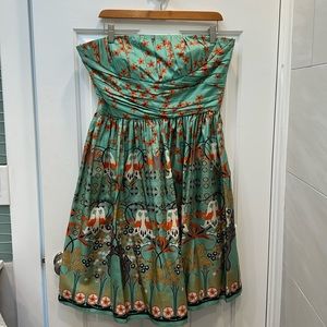 Silk strapless party dress